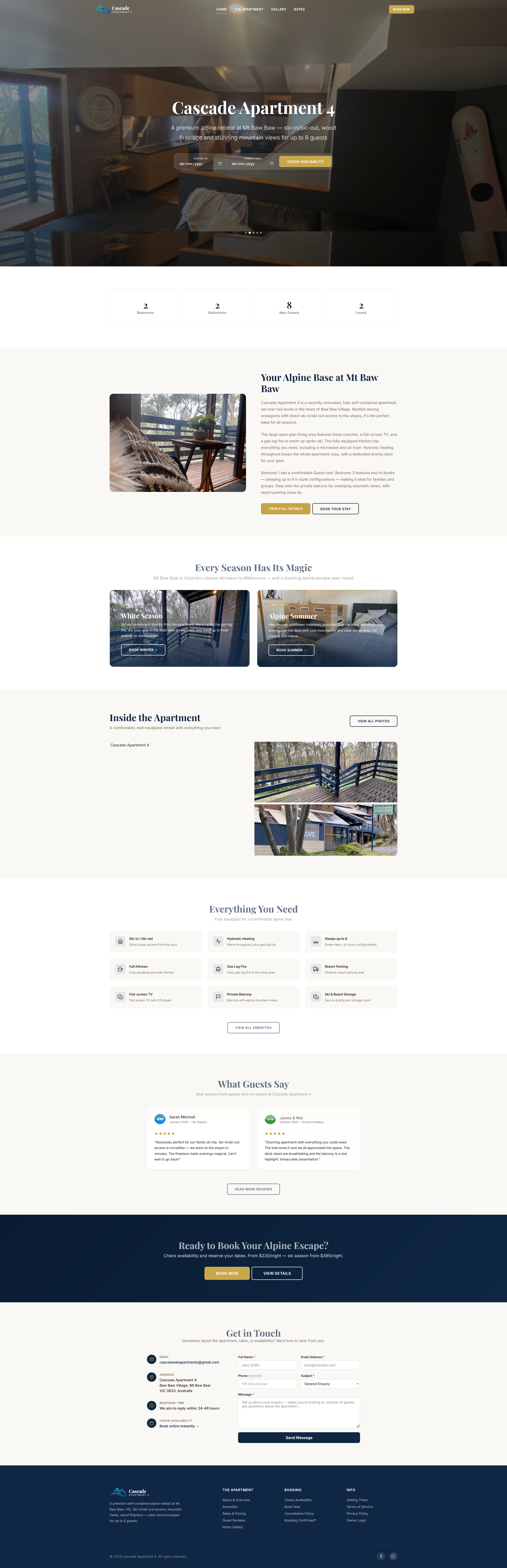 Screenshot of Cascade Apartment 4 website