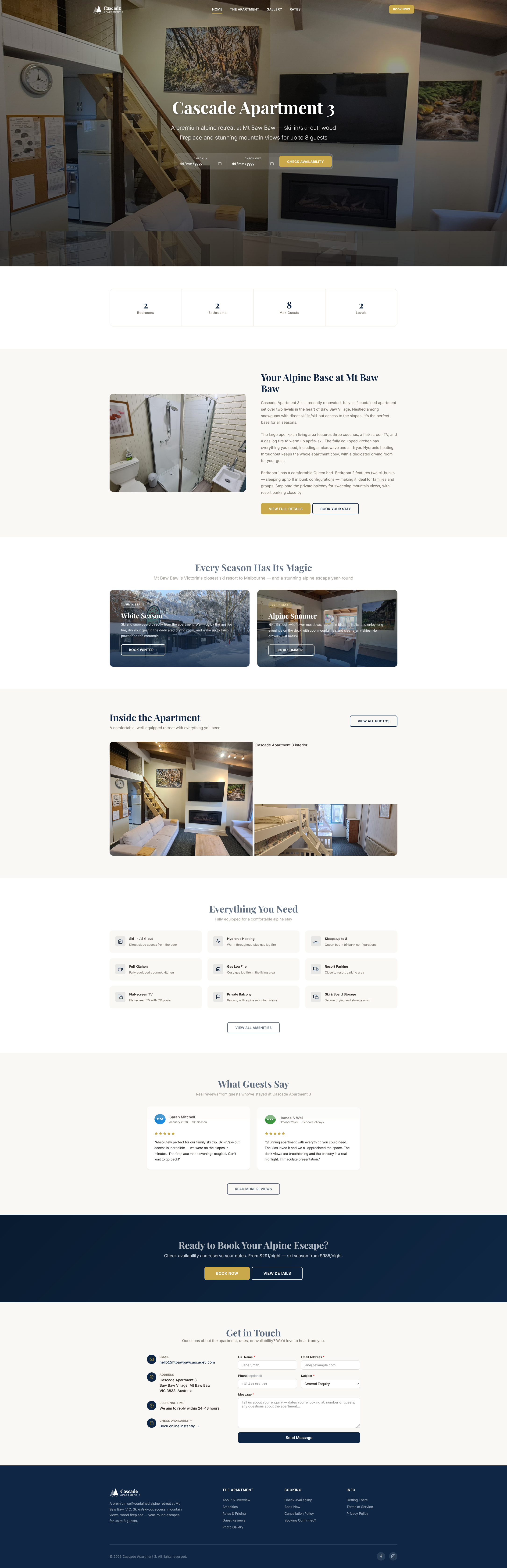 Screenshot of Cascade Apartment 3 website